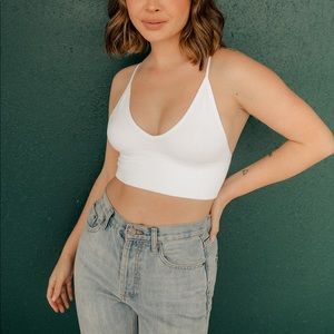 Seamless V Neck Brami - White